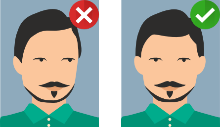 Tête tournée vs visage bien de face