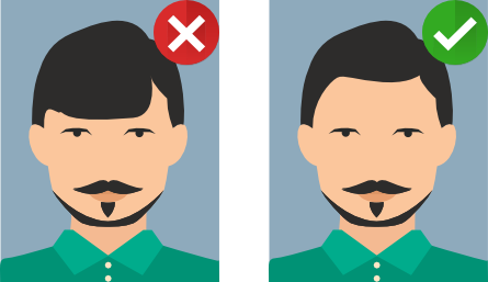 Visage obstrué vs visage dégagé